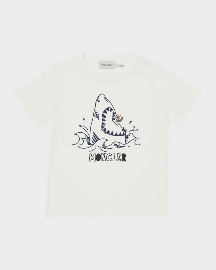 Moncler Boy's Shark Eating Logo Short-Sleeve T-Shirt, Size 8A-10A