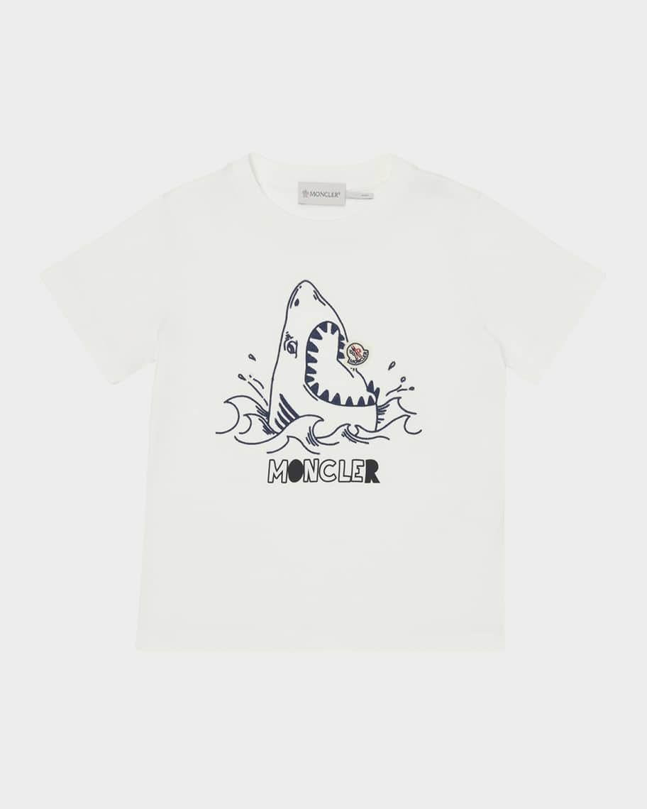 Moncler Boy's Shark Eating Logo Short-Sleeve T-Shirt, Size 12-14