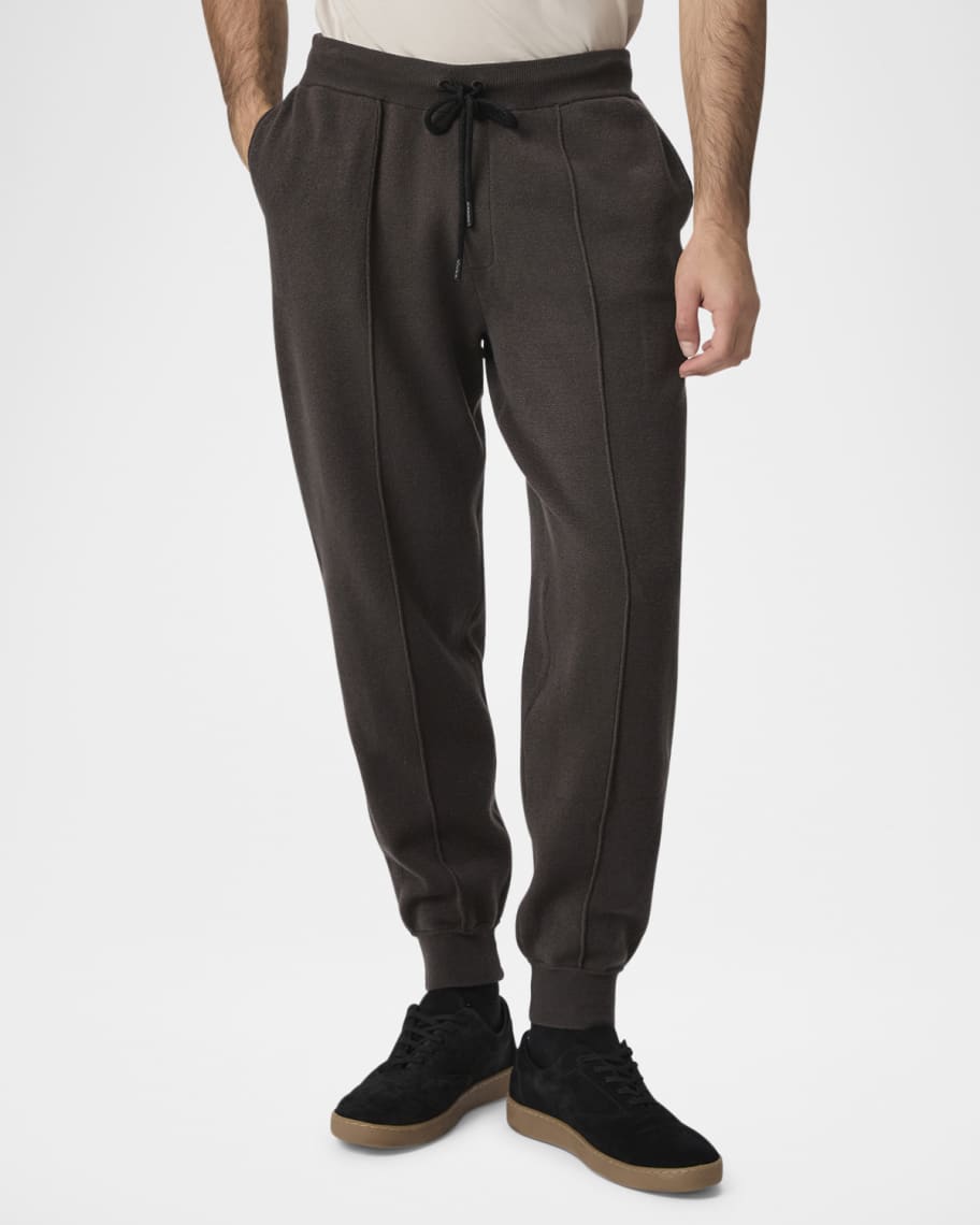 Men White Pintuck Oversize Sweatpants