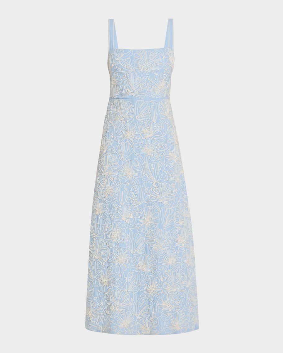 Veronica Beard Ella Floral A-Line Midi Dress