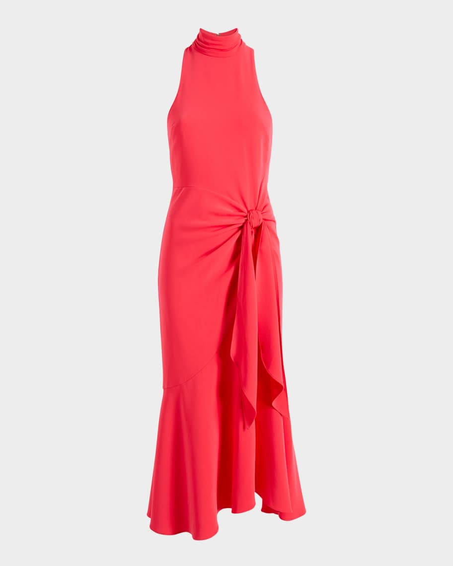 Cinq a Sept Rori Draped Matte Jersey Midi Dress | Neiman Marcus
