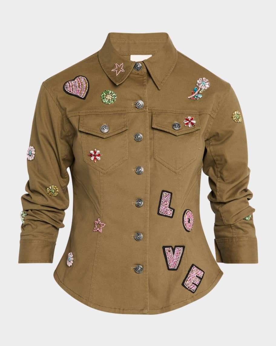 Cinq a Sept Canyon Ditsy Love Scrunched Jacket | Neiman Marcus