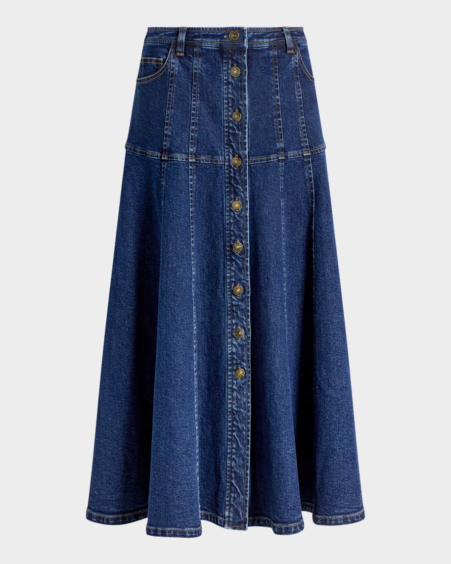 Cinq a Sept Veena Denim Midi Skirt | Neiman Marcus