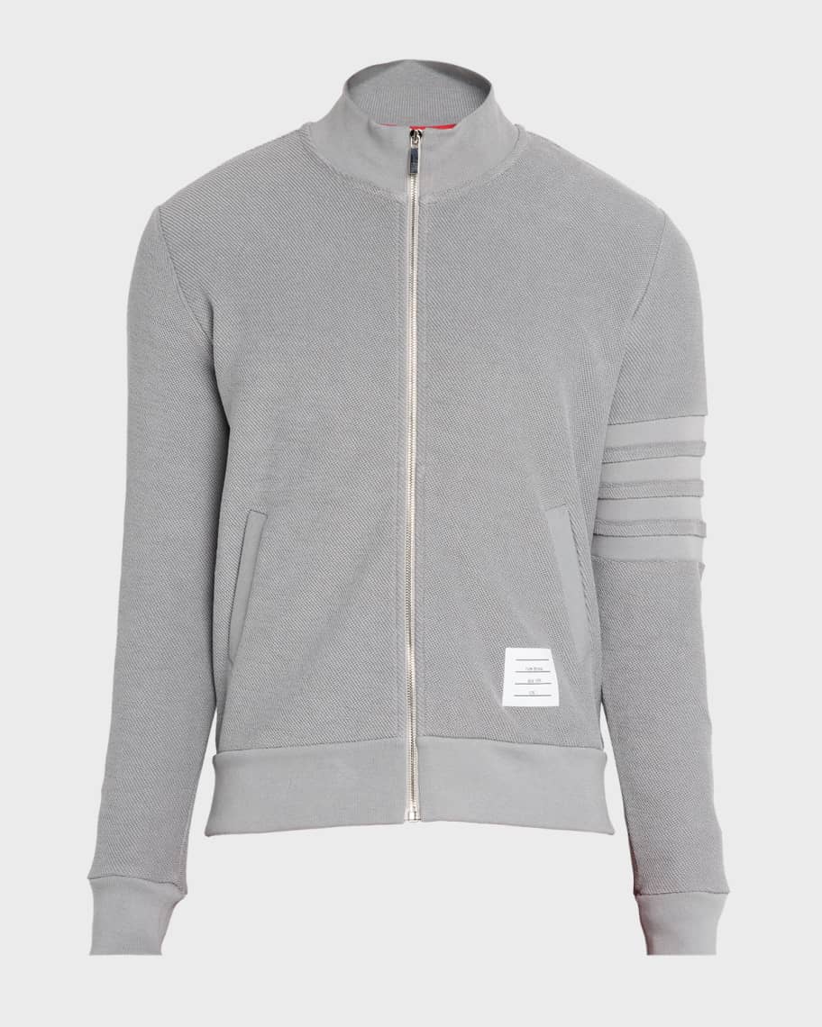 Thom Browne Men's Cotton 4-Bar Stripe Full-Zip Sweater
