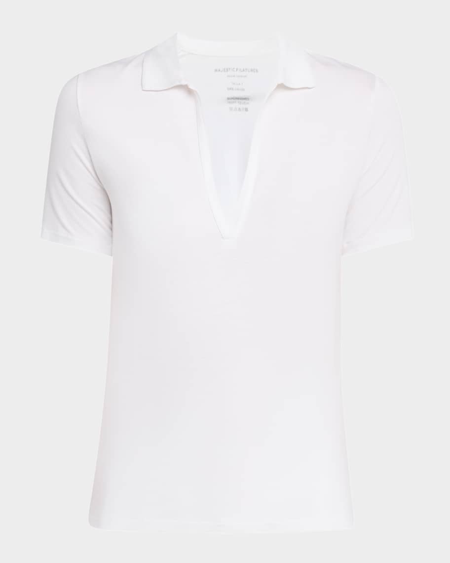 Tシャツ・カットソー MAJESTIC FILATURES Short-sleeved polo shirt in lyocell Majestic Filatures Short-sleeved Polo Shirt In Lyocell In