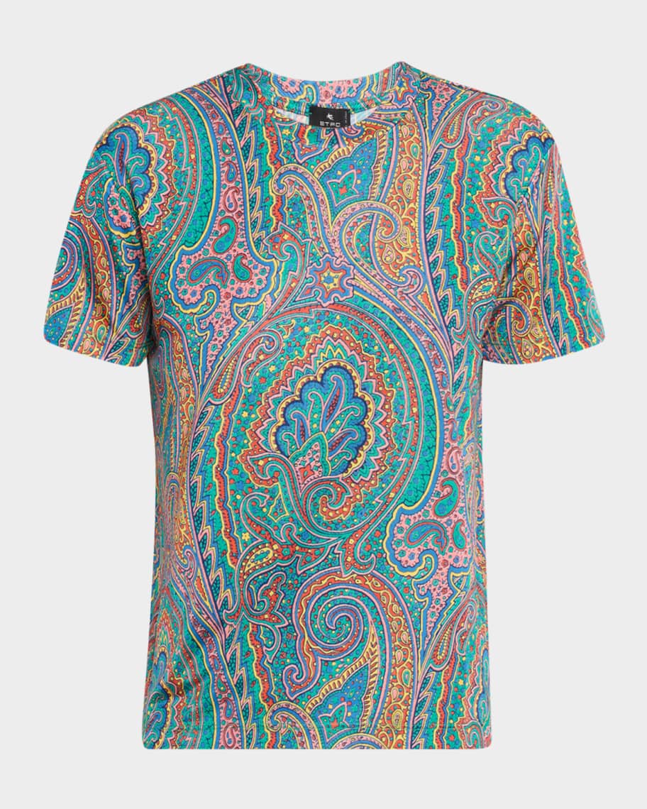 Etro Arnica Paisley Jersey Short-Sleeve T-Shirt | Neiman Marcus