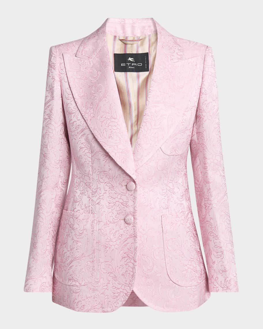 Etro Pink Paisley Jacquard Single-Breasted Jacket | Neiman