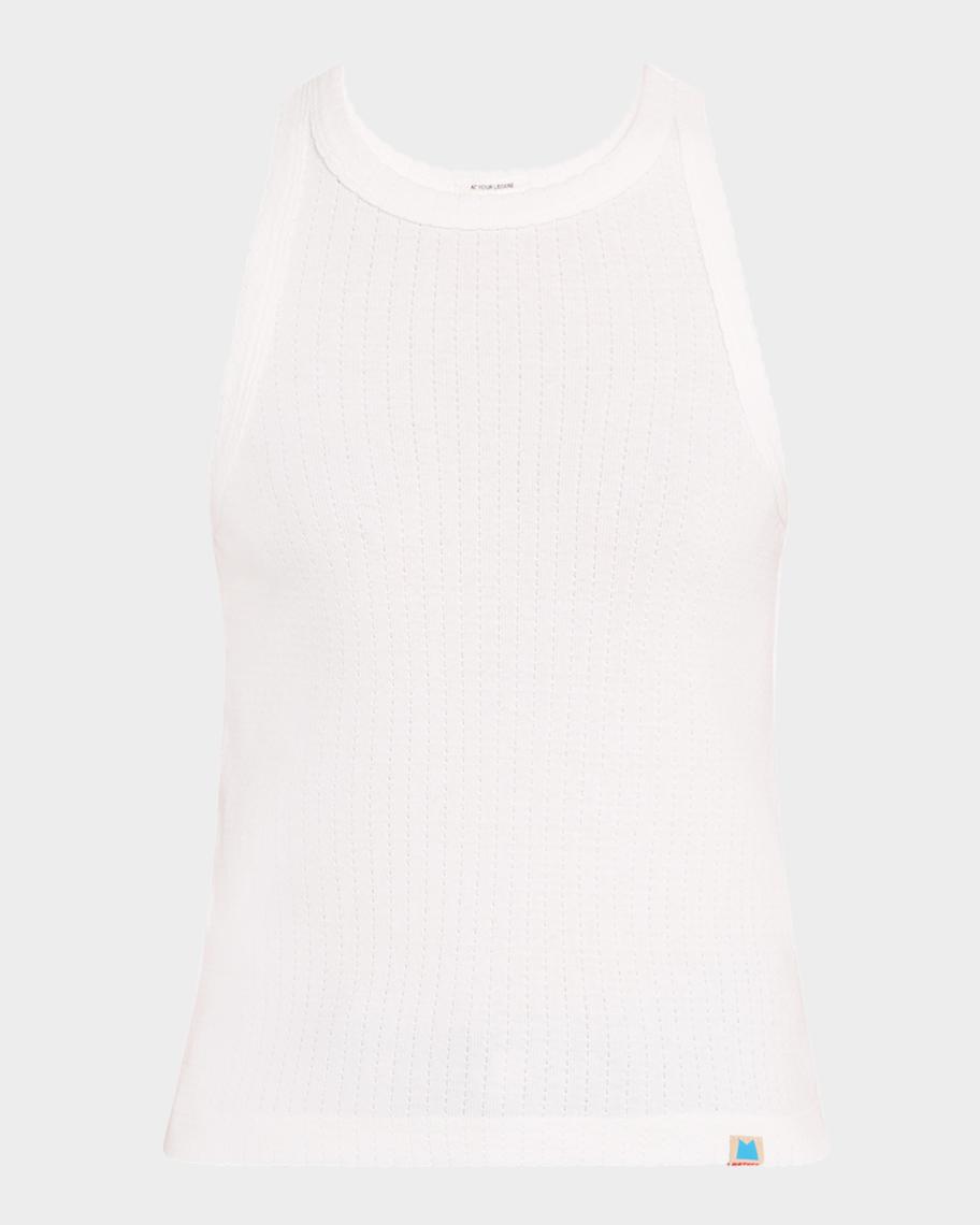 MOTHER The Chin Up Ribbed Tank | Neiman Marcus