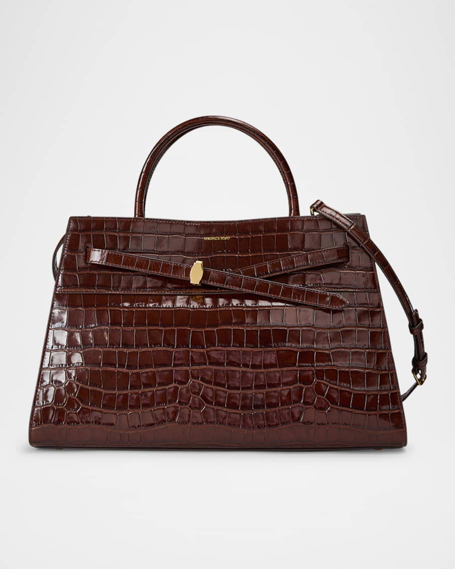 Veronica Beard Croc Zip Pouch Bag Charm in Chestnut Multi main image 1