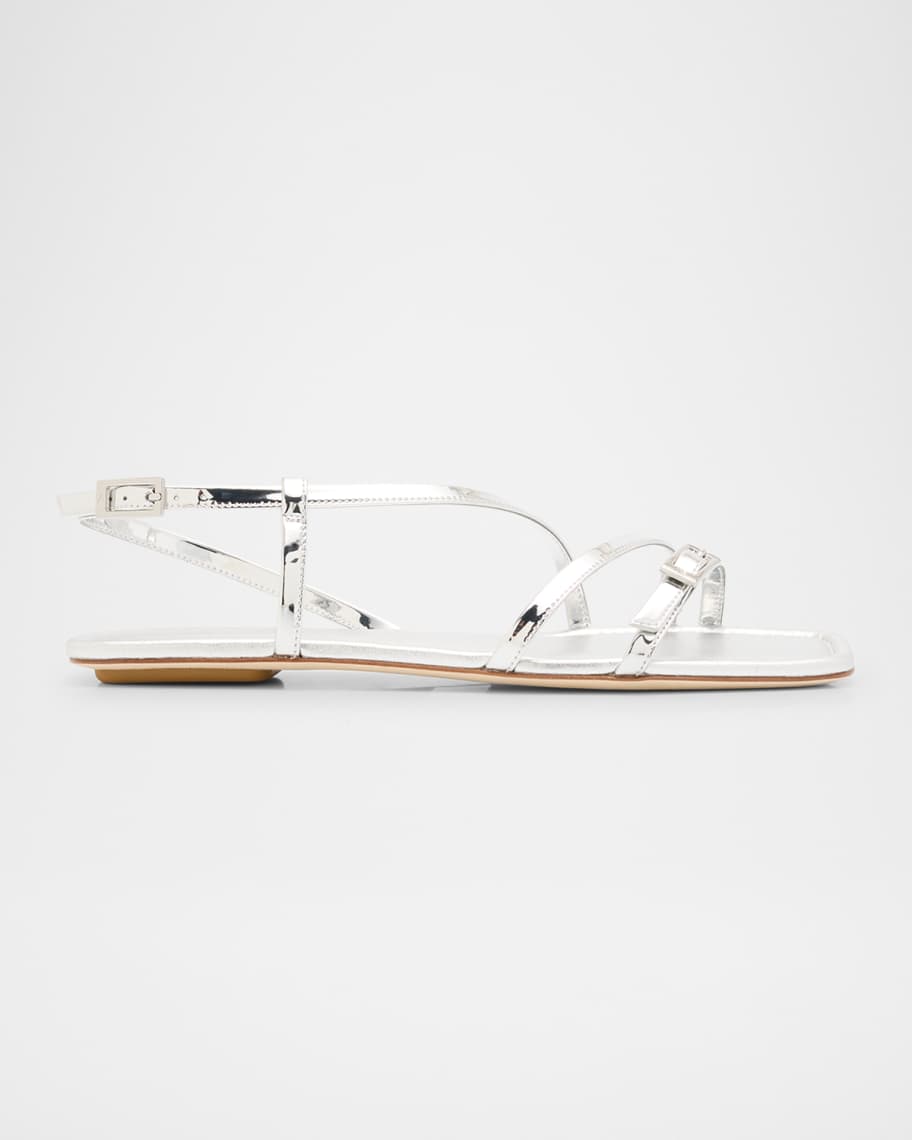 STUART WEITZMAN フラットフォム アンクル ストラッフ サンタル STUART WEITZMAN Summerlift faux pearl-embellished leather