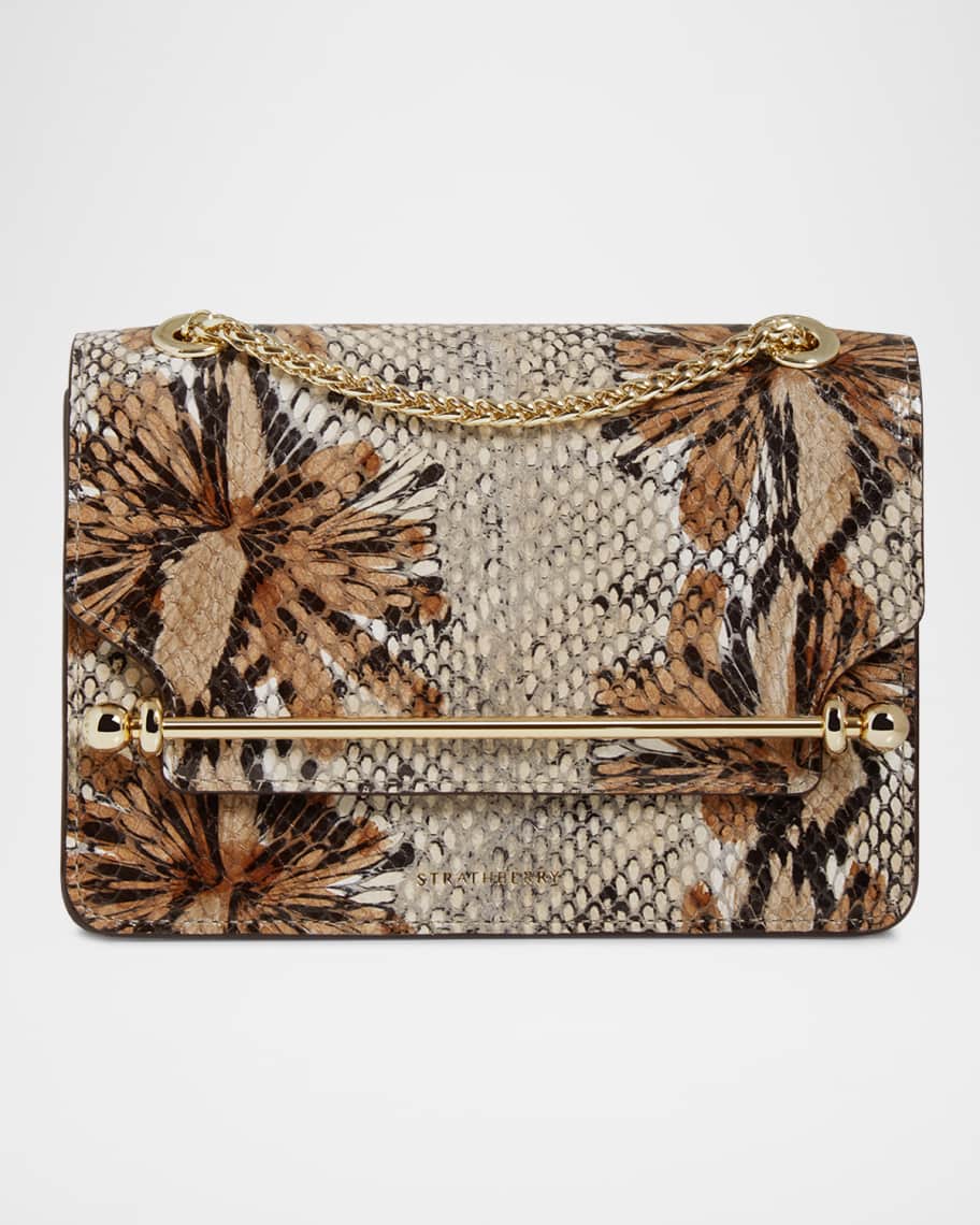 STRATHBERRY East-West Mini Snake-Embossed Leather Crossbody Bag