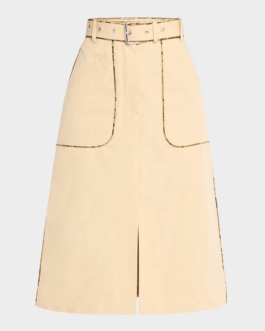 【関税込み】DRIES VAN NOTEN SHERA BIS' SKIRT Dries Van Noten Sheraz Belted Knee Skirt | Neiman Marcus