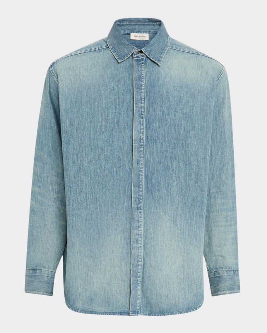 Fear of God Men's Denim Button-Down Shirt | Neiman Marcus