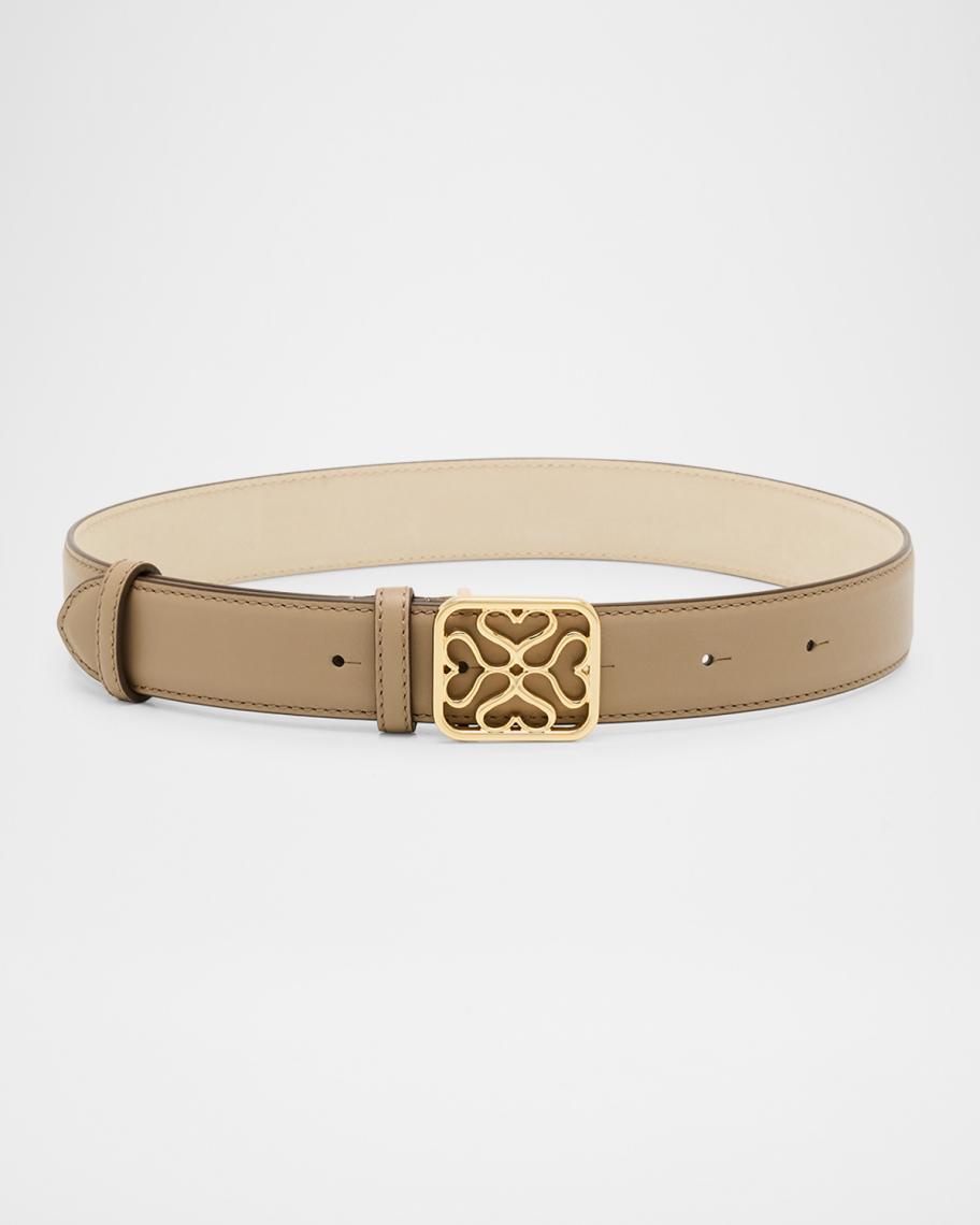 STRATHBERRY Monogram Wide Leather Buckle Belt | Neiman Marcus