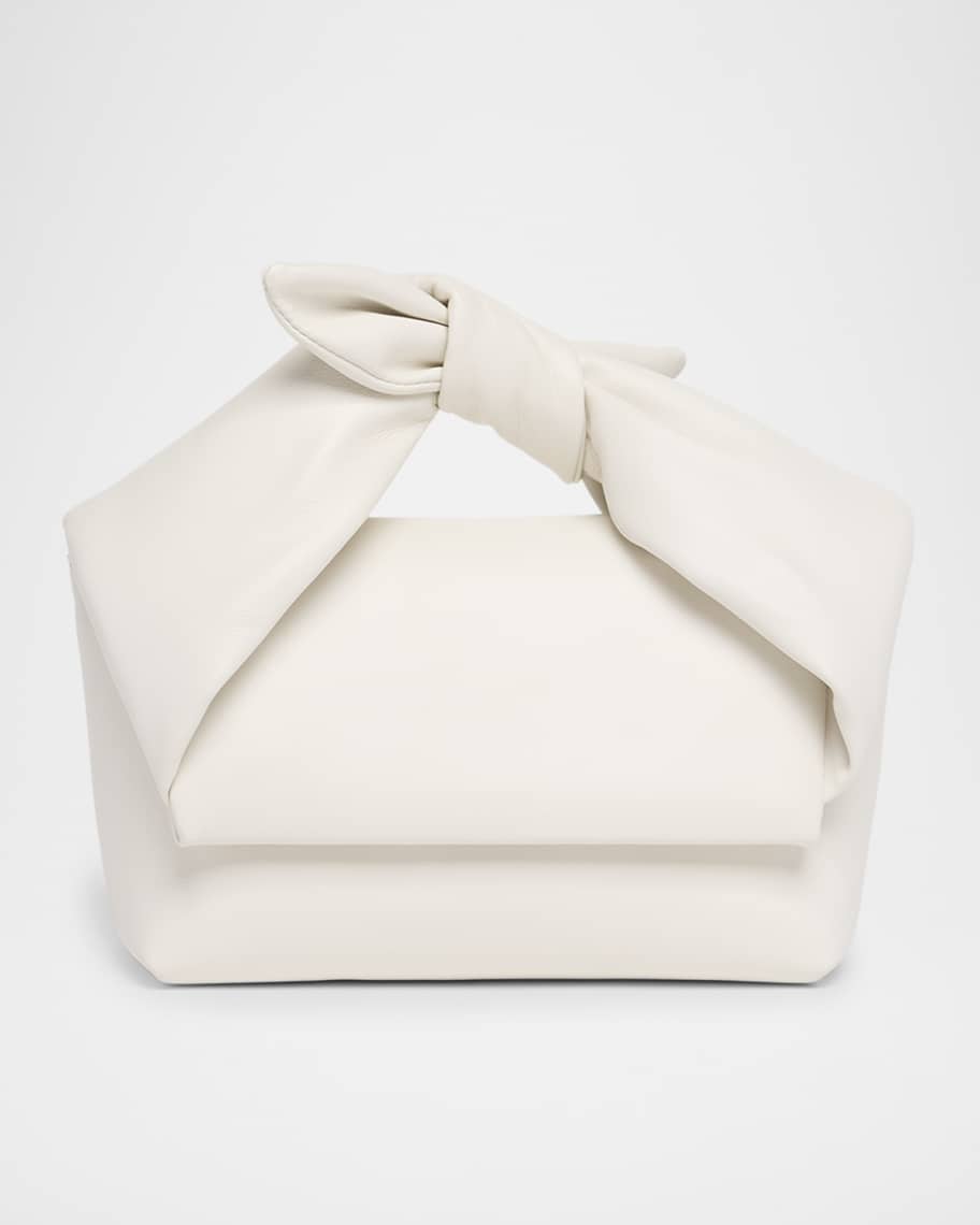 Twister Midi Bow Leather Top-Handle Bag