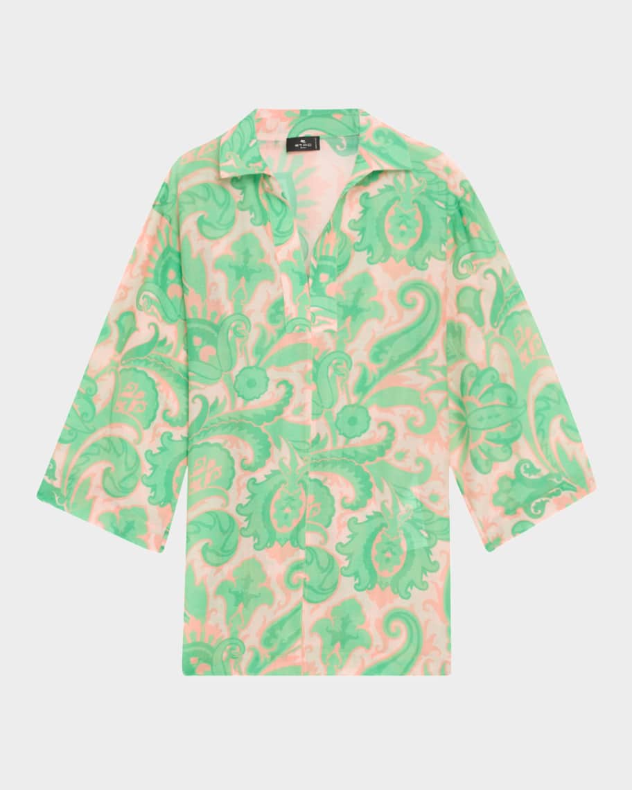 Tシャツ・カットソー ETRO Women Tunic Tops AKB20 WRJA0027 X0801 Beige Etro Tunic Beach Coverup | Neiman Marcus