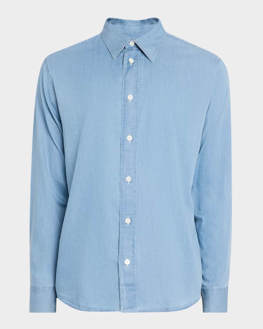 NN.07 Men's Colby Denim Shirt | Neiman Marcus