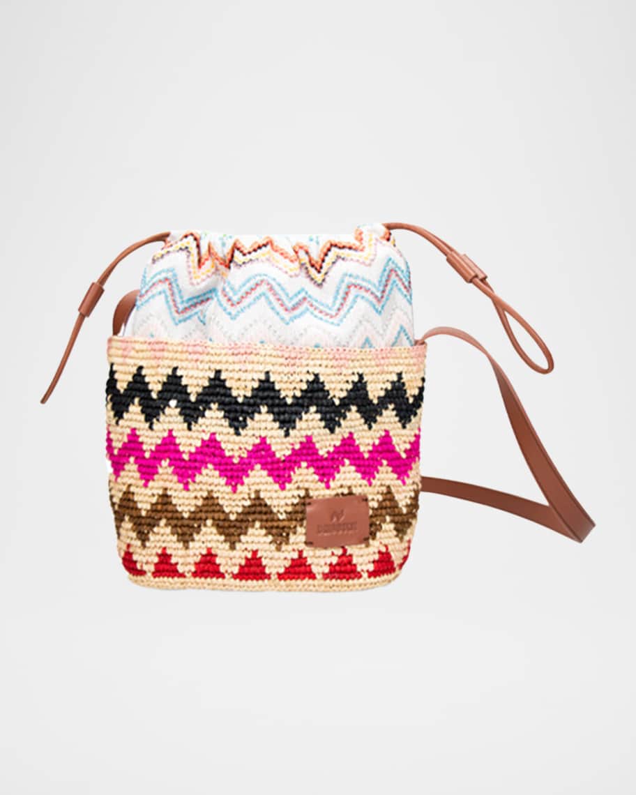 【MISSONI】 Zigzag Medium raffia bucket bag Zigzag Medium raffia bucket bag in multicoloured - Missoni