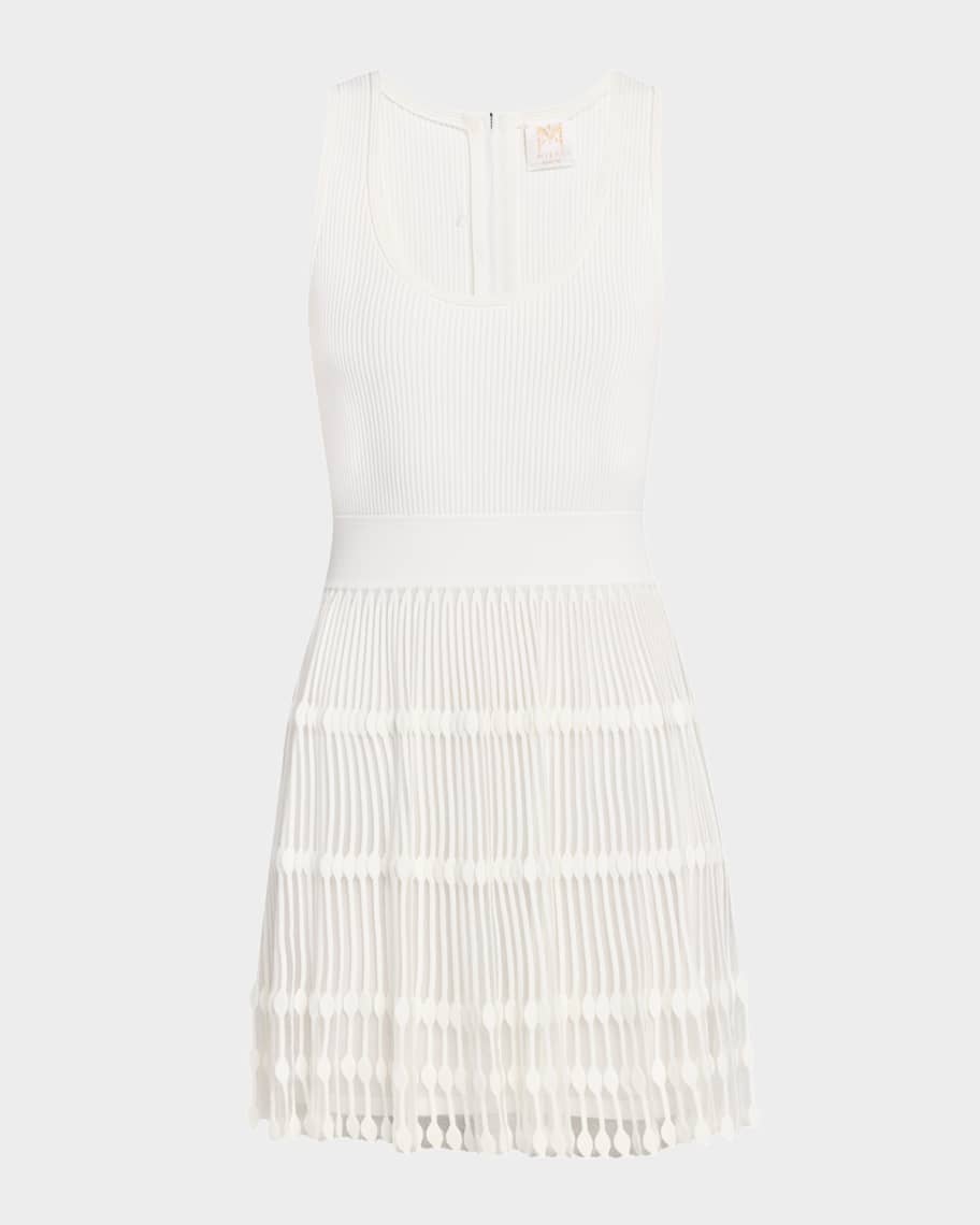 Milly Ribbed Sheer-Knit Mini Dress | Neiman Marcus