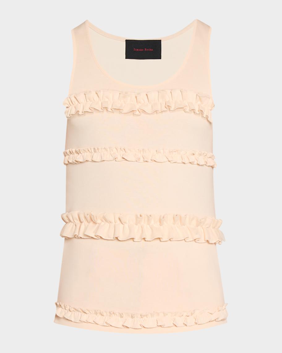 Simone Rocha Men's Ruffle Frill Tank Top | Neiman Marcus