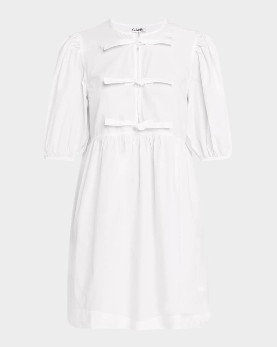 ganni cotton poplin mini dress GANNI Orange Cotton Poplin Mini Dress