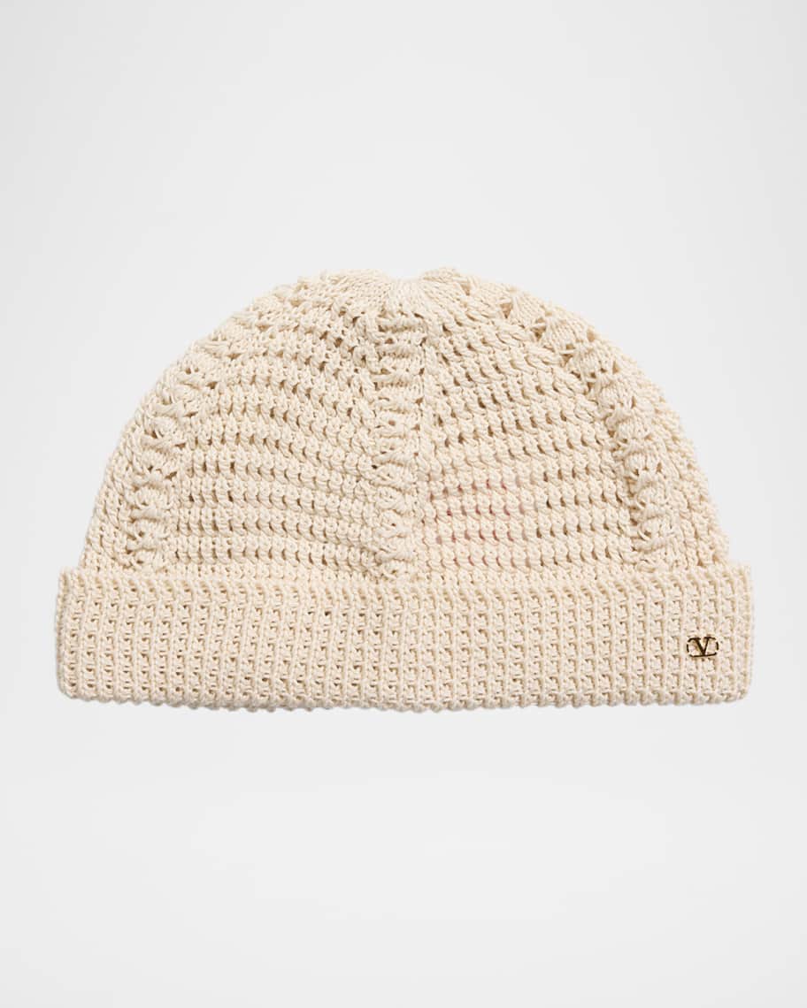 Valentino Garavani V-Logo Knitted Beanie | Neiman Marcus