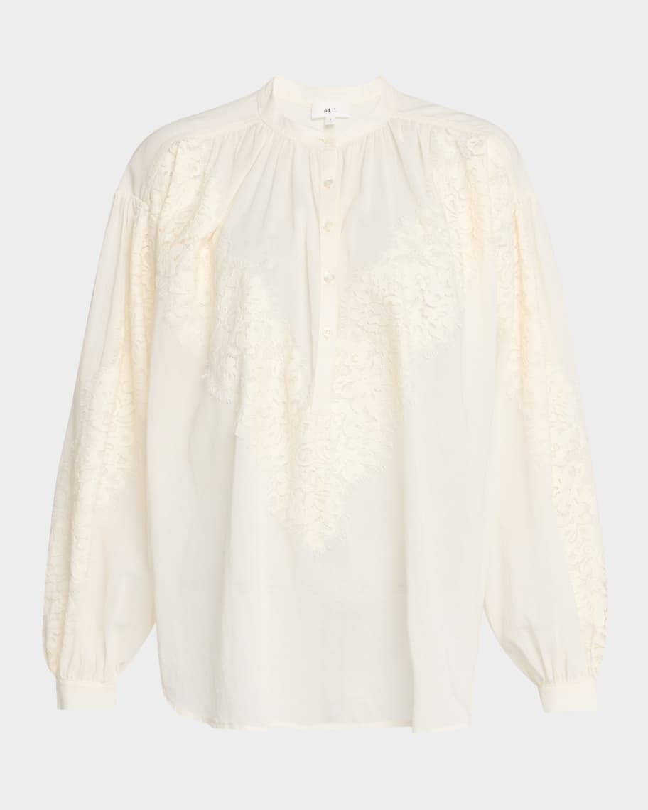 A.L.C. Elaine High-Neck Lace Top | Neiman Marcus