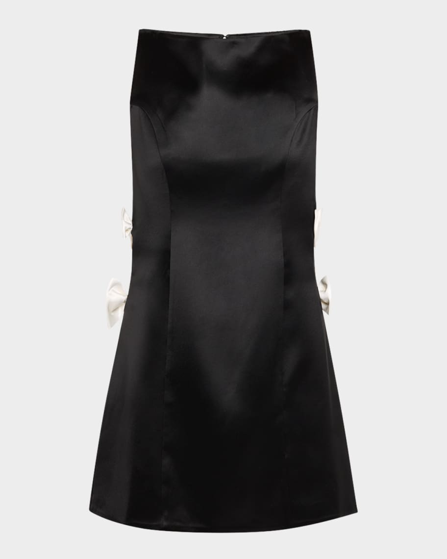 retrofete nadine satin dress Retrofete Nadine Satin Bow Mini Dress