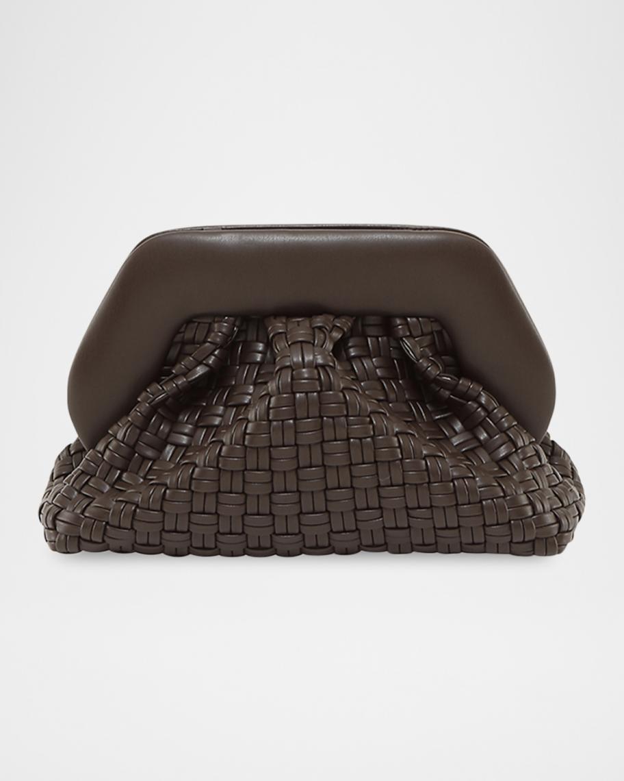 THEMOIRE Tia Micro Woven Vegan Fabric Clutch Bag | Neiman Marcus