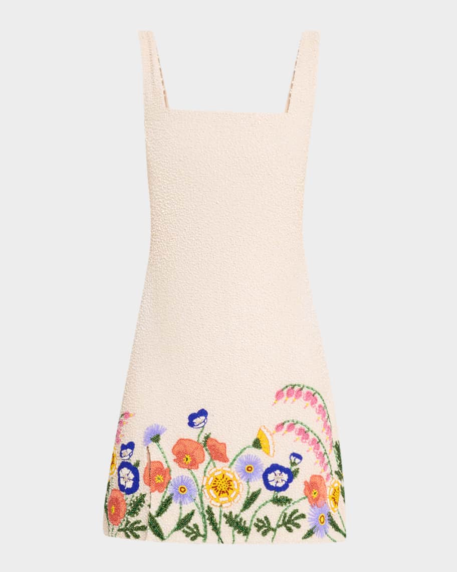 staud le sable beaded mini dress STAUD | LE SABLE DRESS | GREAT WHITE main image 0