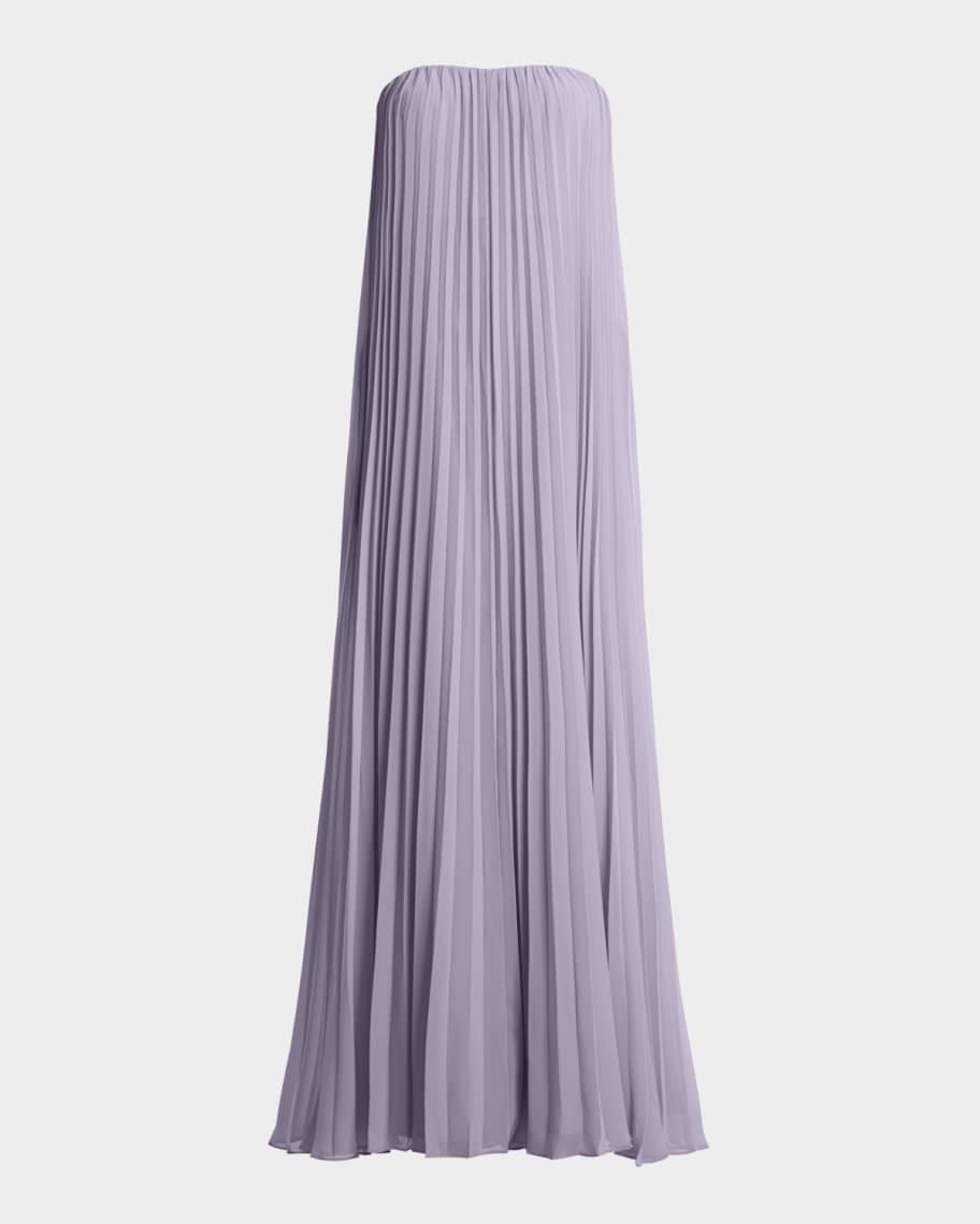 SALE!【BCBG MAXAZRIA】シフォン プリーツ ドレス BCBGMAXAZRIA Strapless Pleated Chiffon Trapeze Gown | Neiman