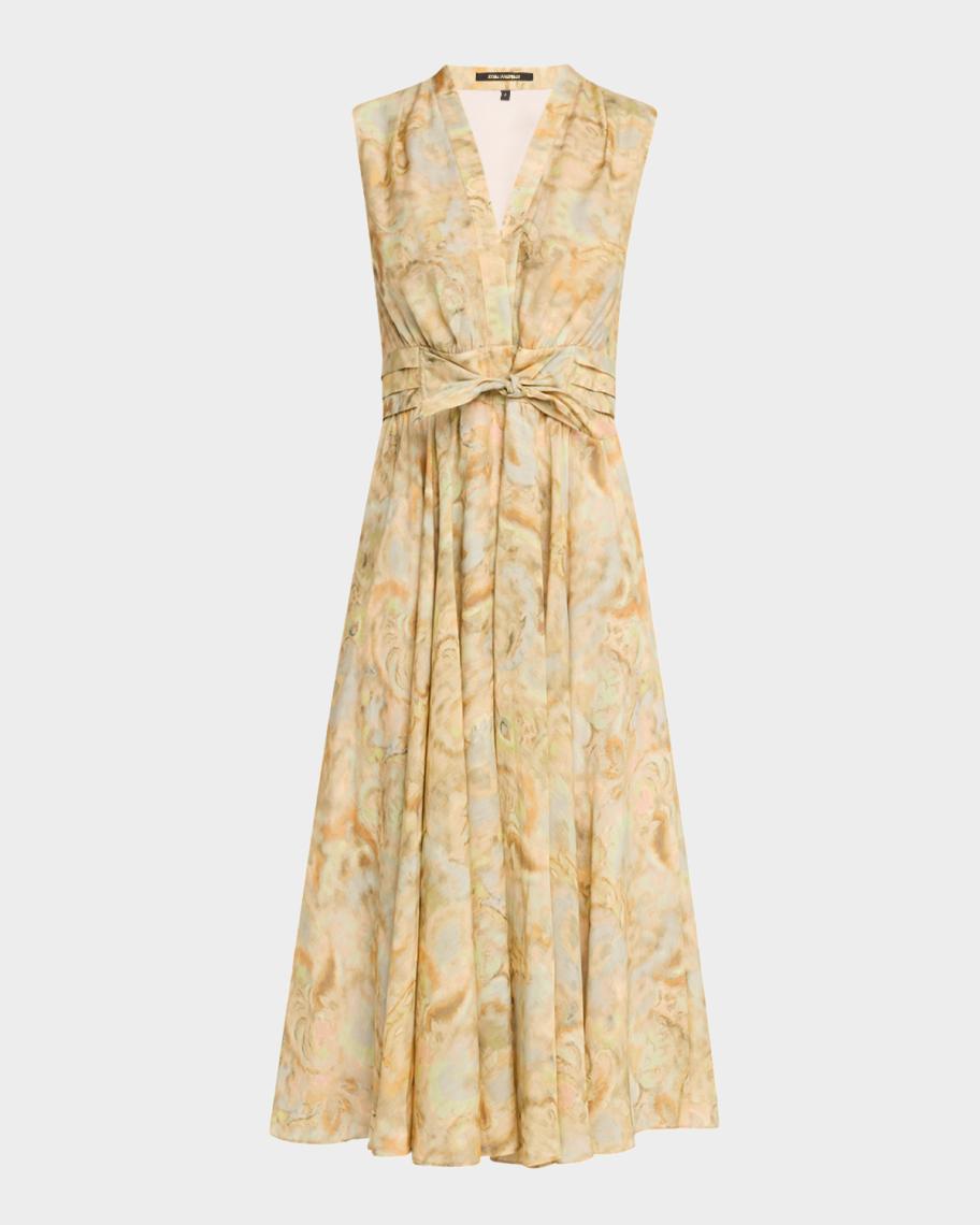 leo lin carousel dress Caroline Appliqu Short Sleeve Midi Dress