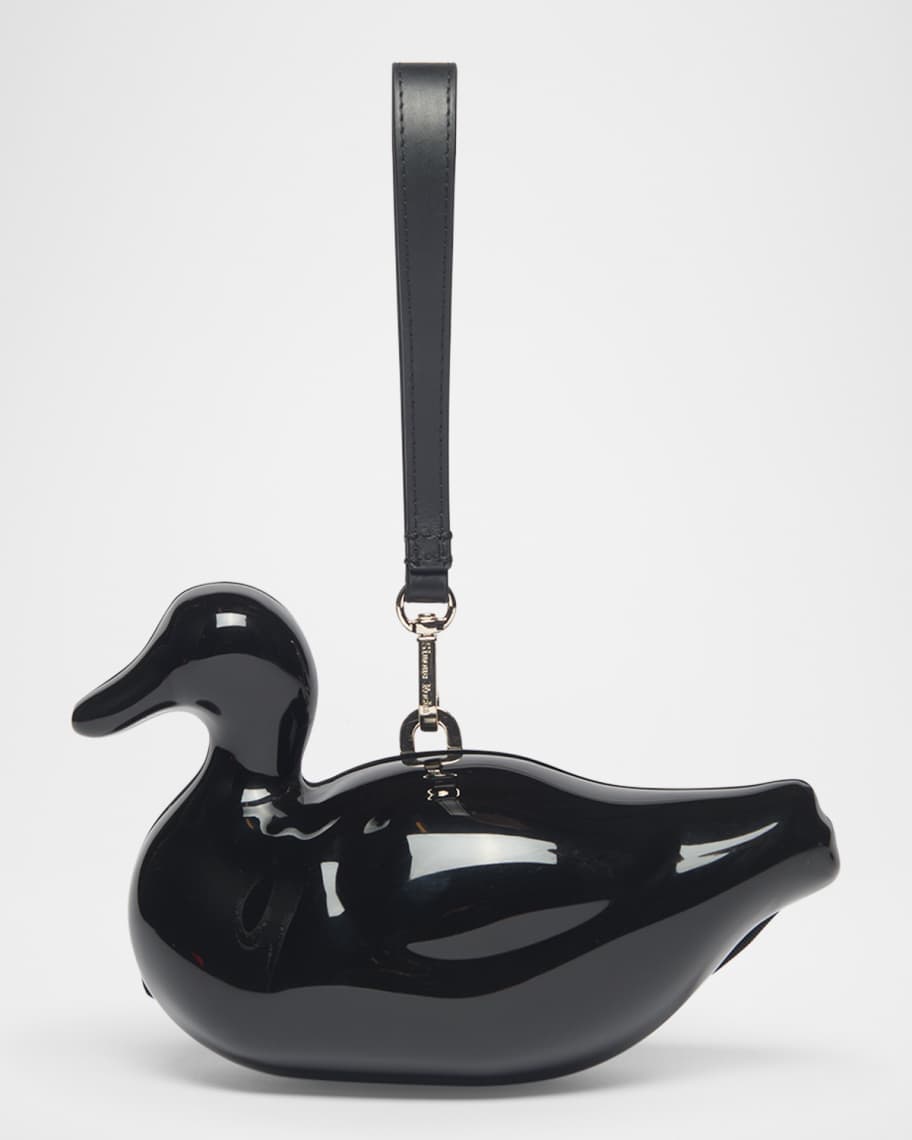 Simone Rocha タックリストクラッチハック BAG1810773 BLACK Simone Rocha Duck Patent Leather Wristlet | Neiman Marcus