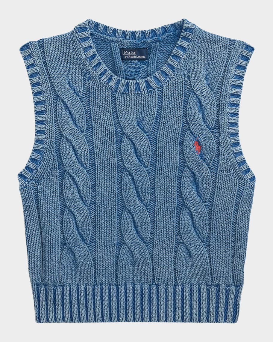 売れ筋商品|||ラルフローレン ニット&セーター アウター レディース Women's Cable-Knit Cotton Cropped Sweater Vest Midnight  Polo Ralph Lauren Cable Knit Crop Cotton Sweater Vest