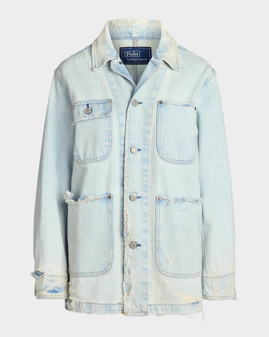 Polo Ralph Lauren Distressed Denim Utility Jacket | Neiman