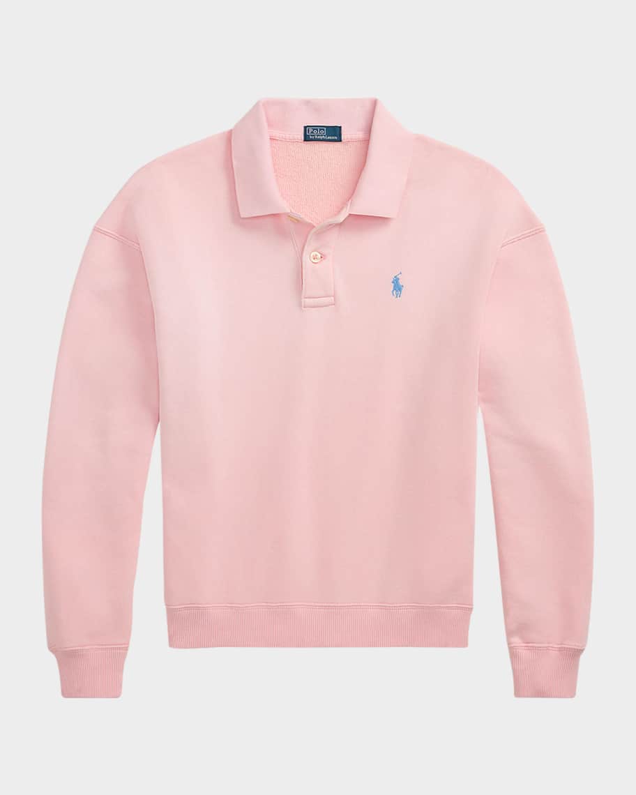 ★★POLO RALPH LAUREN★★ Long sleeve pullover sweater pink Polo Ralph Lauren Lightweight Fleece Long-Sleeve Polo
