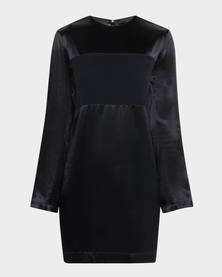Emporio Armani Brown Satin Long Sleeves Wrap Sheath Mini Dress main image 0