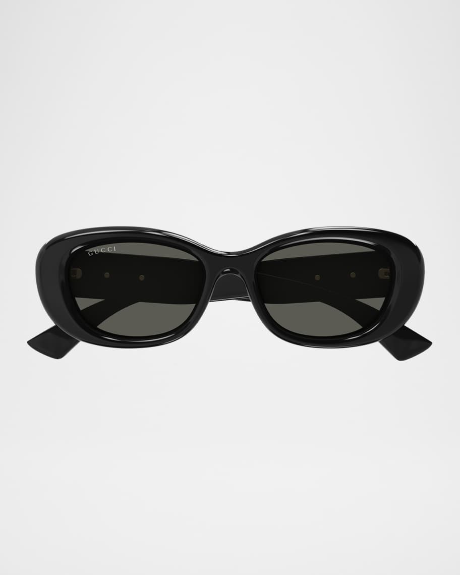 Gucci GG Logo Oval Plastic Sunglasses | Neiman Marcus