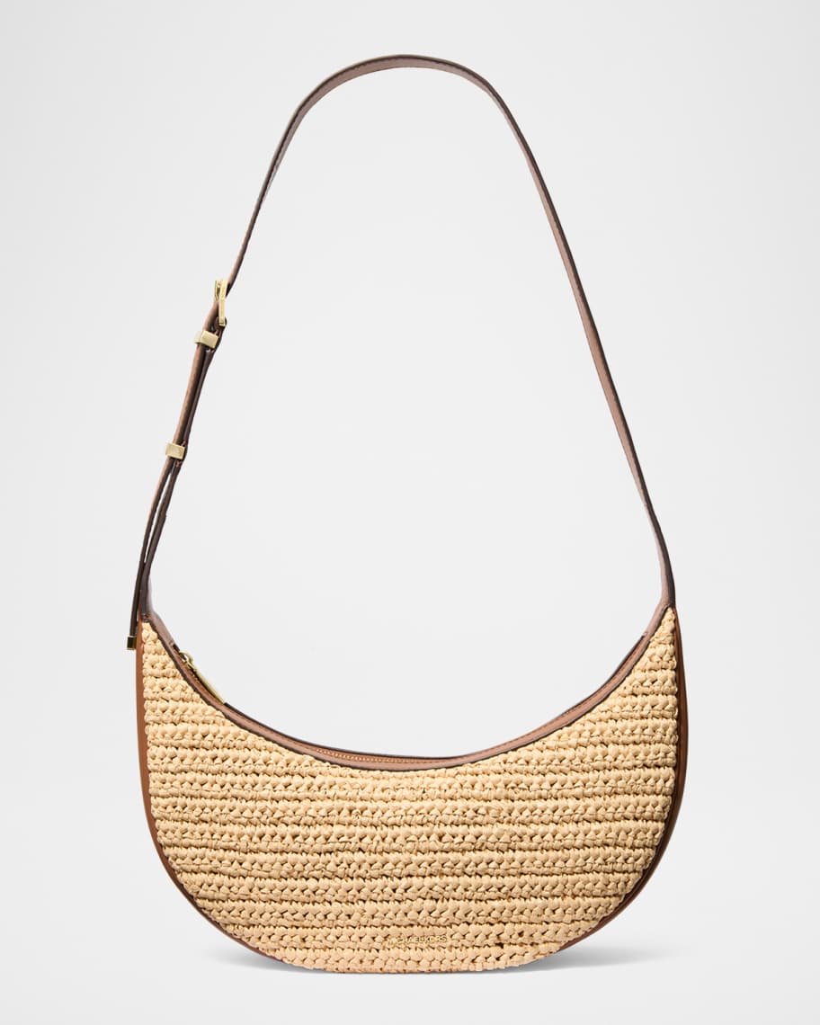 MICHAEL Michael Kors Avra Medium Raffia-Textured Crossbody Bag