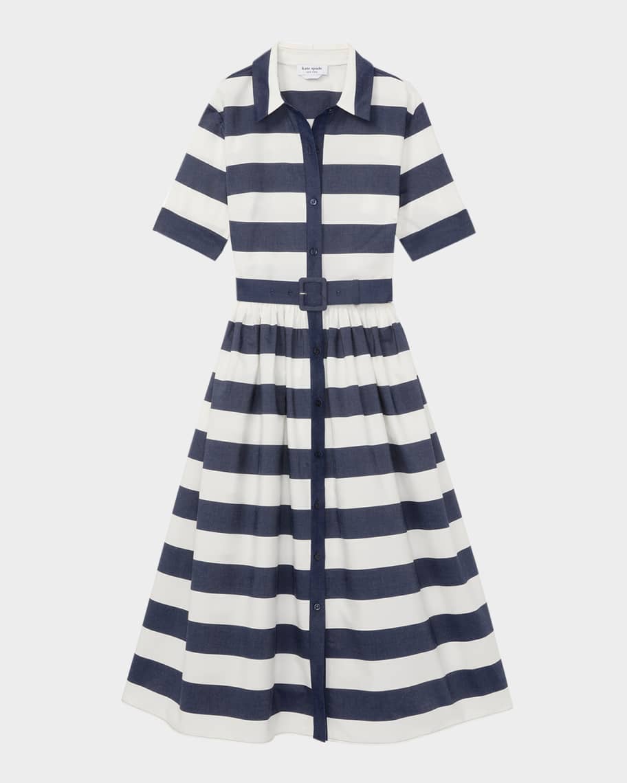 【Kate Spade】Belted Midi Shirt Dress ◆国内発送◆ kate spade new york belted sailor stripe poplin midi