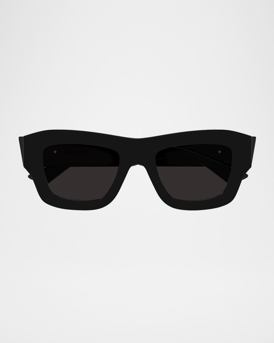 Bottega Veneta Recycled Acetate Rectangle Sunglasses | Neiman Marcus