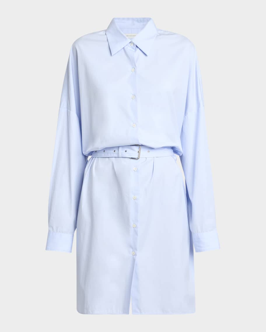 Dries Van Noten Dindi Belted Long-Sleeve Shirtdress | Neiman
