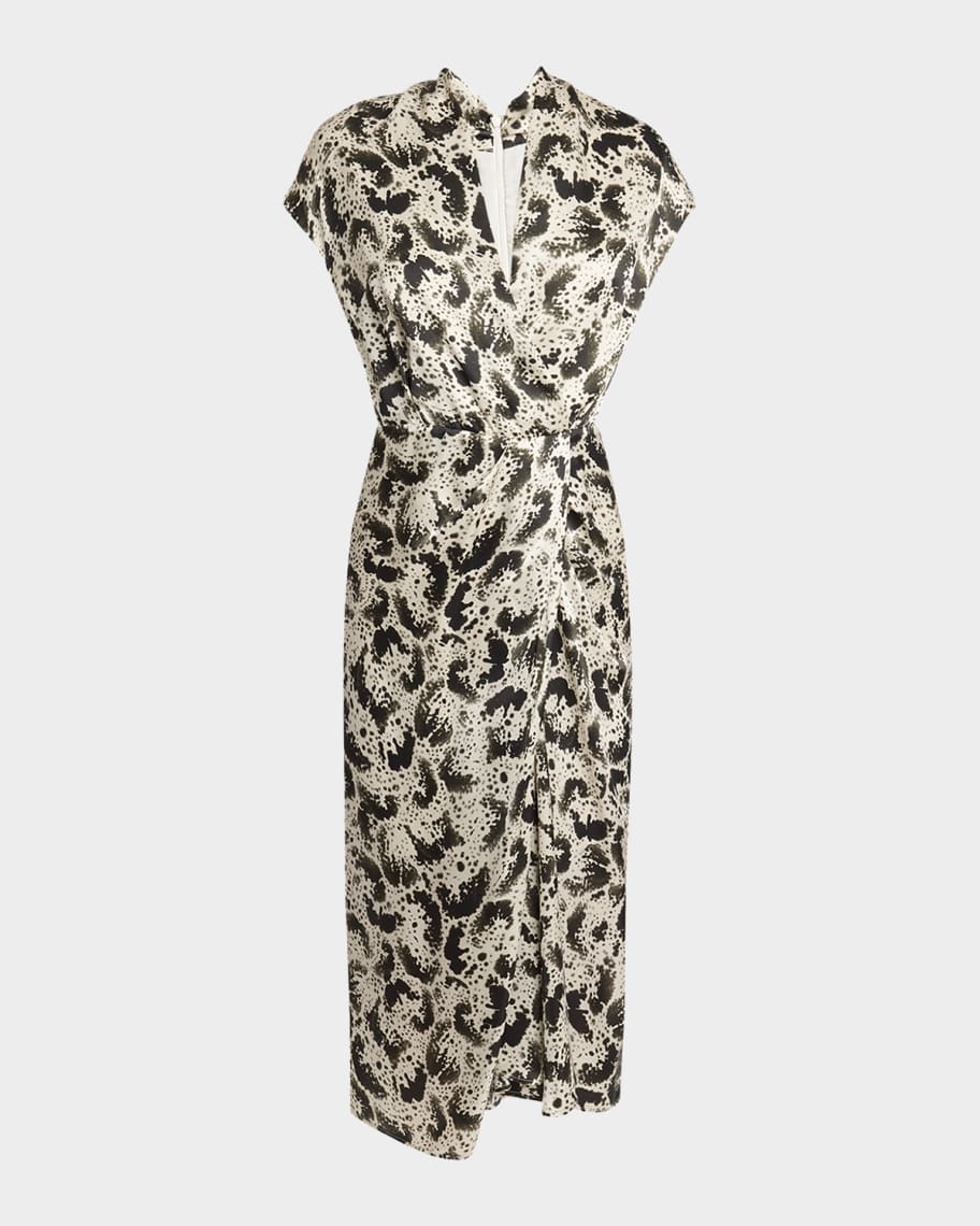 【DRIES VAN NOTEN】Printed midi dress プリントミディドレス DRIES VAN NOTEN Gathered printed crepe midi dress | NET-A-PORTER