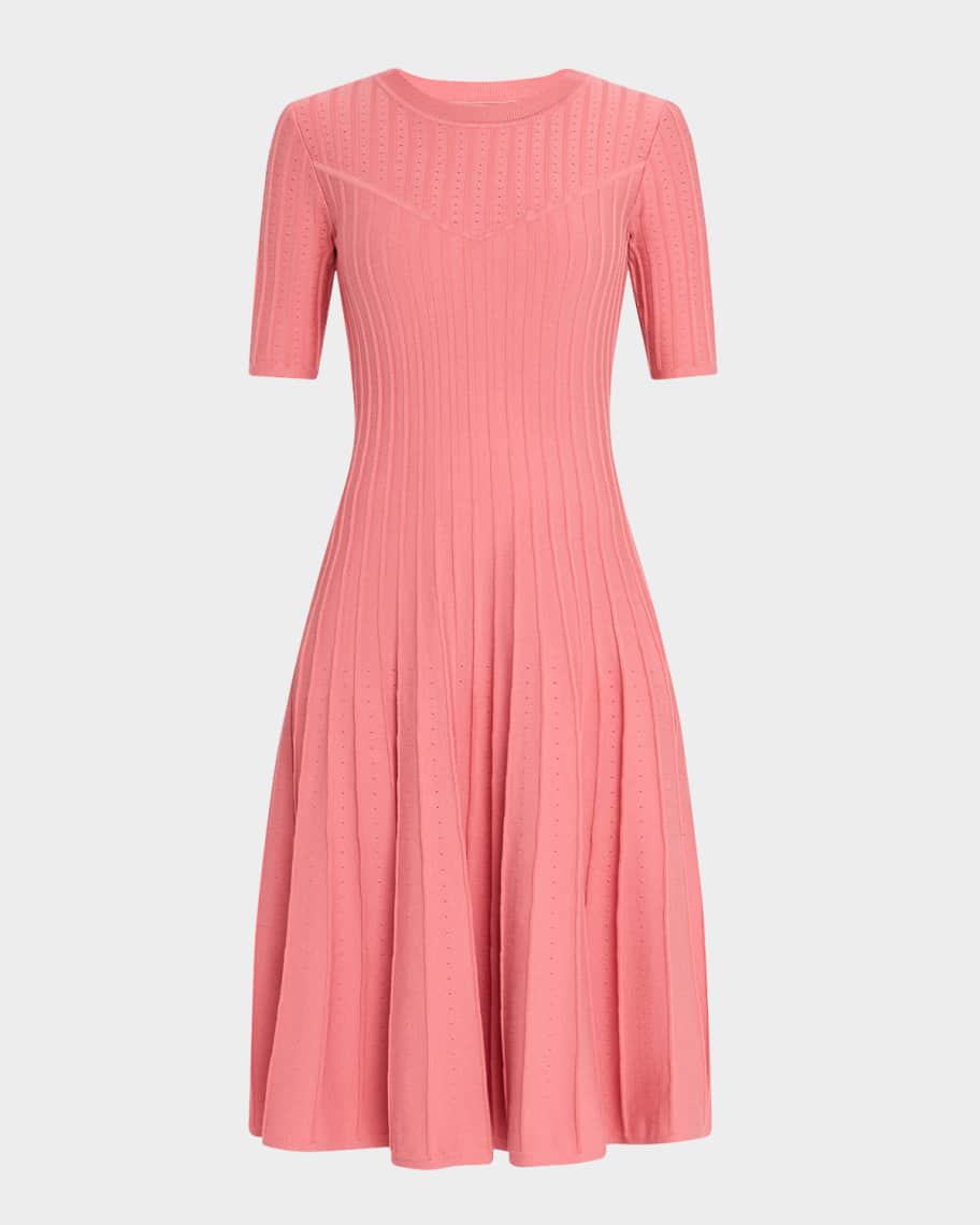 Elie Tahari The Wanda Ribbed A-Line Midi Sweater Dress | Neiman Marcus