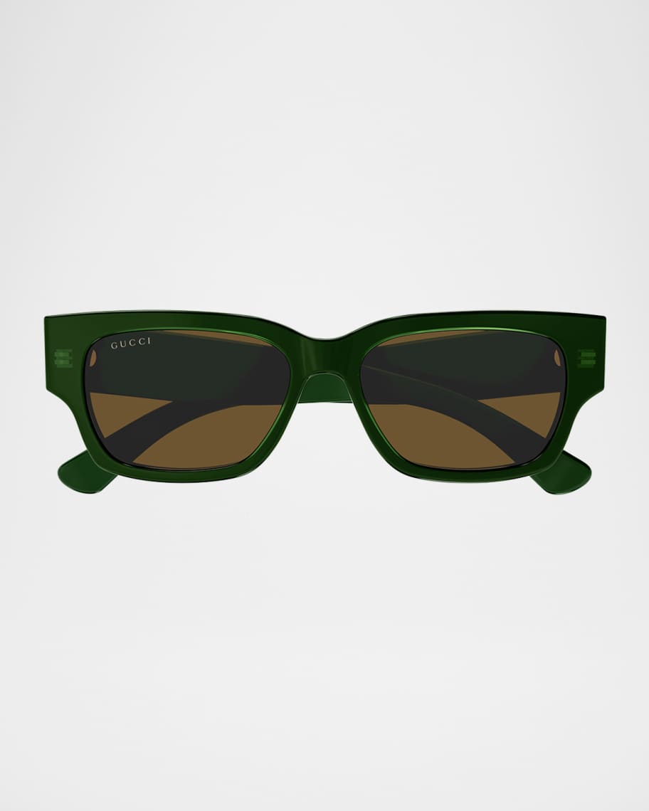 Gucci Men's GG1794SM Acetate Rectangle Sunglasses | Neiman Marcus