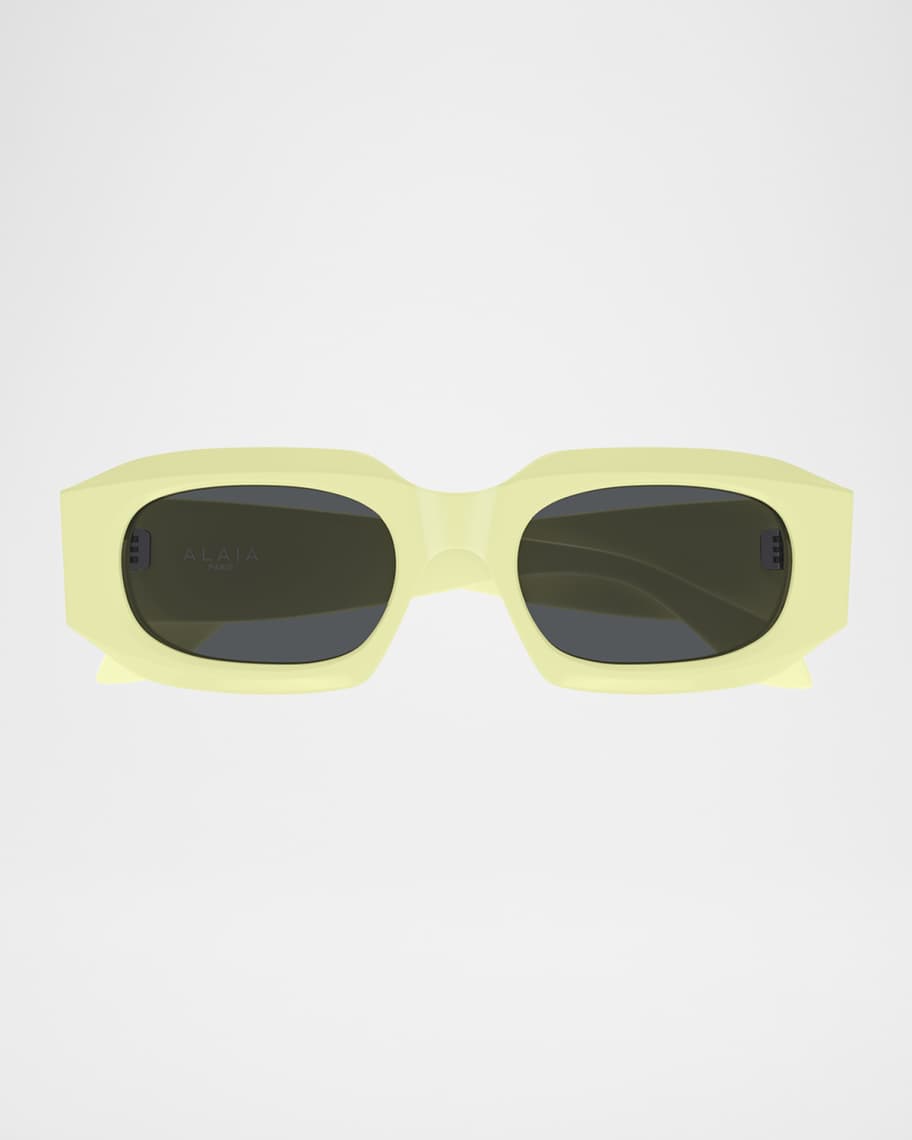 ALAIA アライア レクタンクル フレム サンクラス AA0086S 002 ALAIA Acetate Rectangle Sunglasses | Neiman Marcus