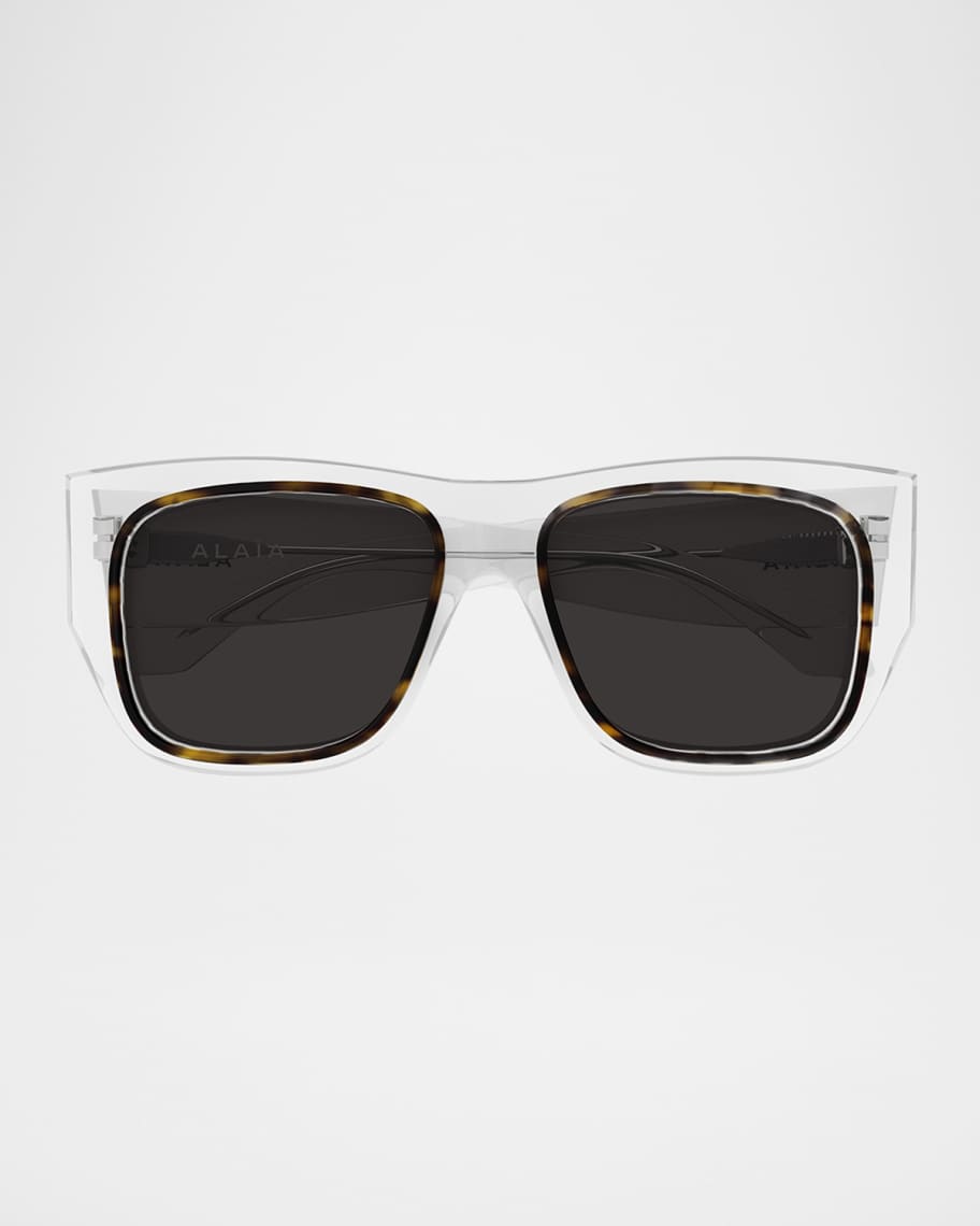 ALAIA Rectangle Acetate Sunglasses | Neiman Marcus