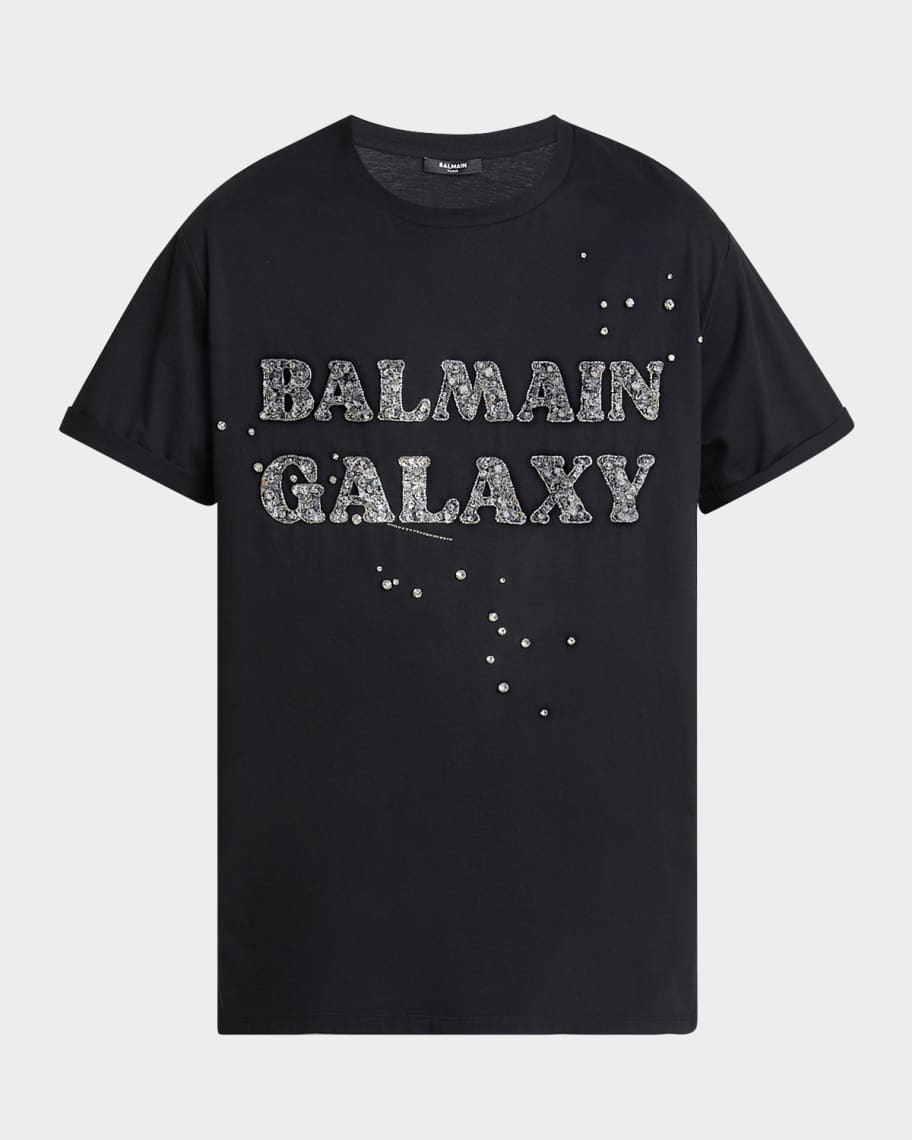 T-shirt with Balmain Paris print green - Men | BALMAIN