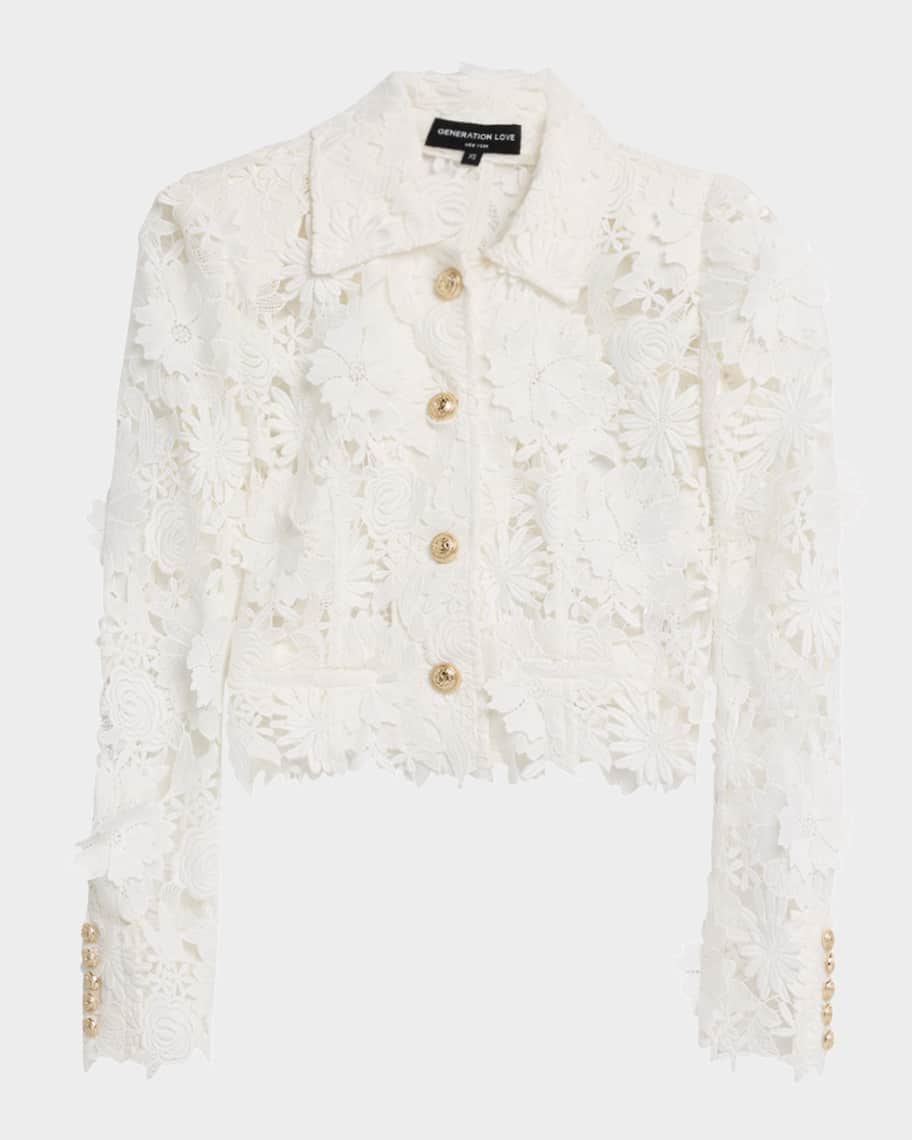 ★on&on★ Crop Lace Jacket NEW4MJ537 Generation Love Oliver 3D Floral Lace Cropped Jacket