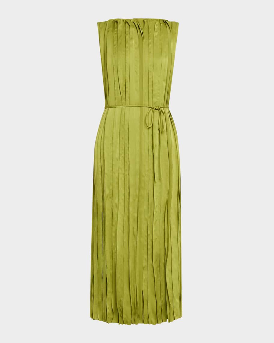 navy blue dress for baby girl Lafayette 148 New York Sleeveless Slit-Hem Midi Dress
